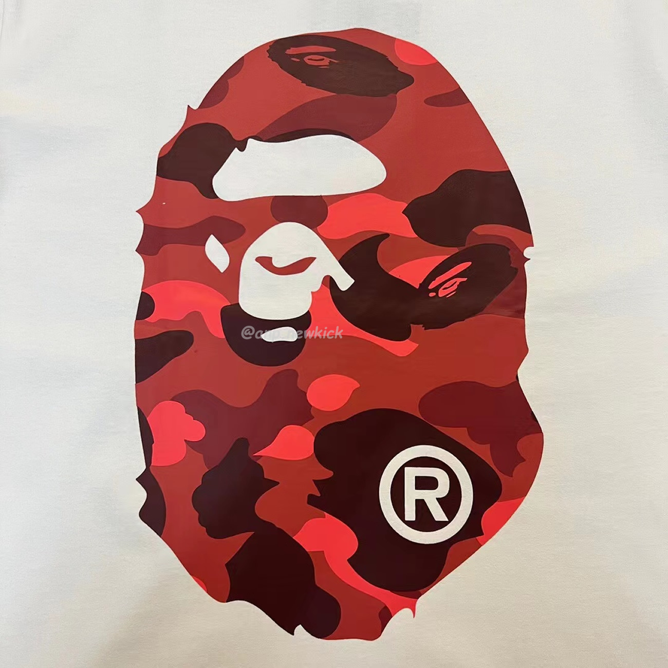 Bape Color Camo Big Ape Head Tee White Black White Green (4) - www.newkick.vip
